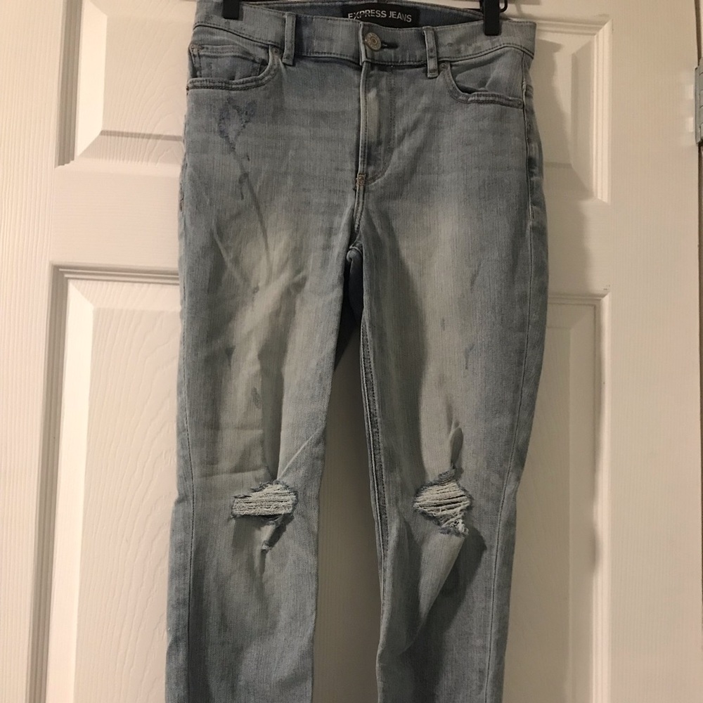 Express Light-wash High Rise Cropped Legging